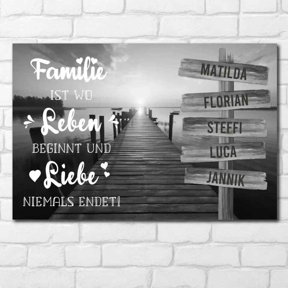 Personalisierte Leinwand "Familie"