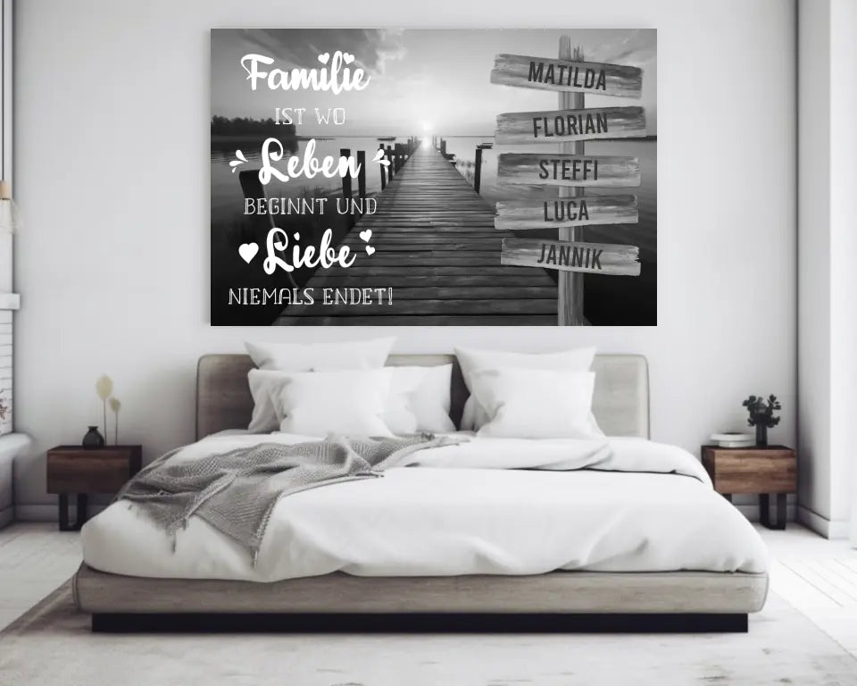 Personalisierte Leinwand "Familie"