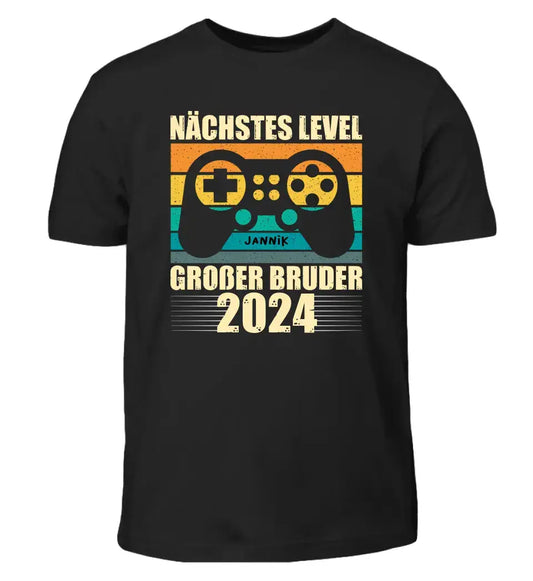 Nächstes Level Großer Bruder - Personalisiertes Gaming Bruder T-Shirt