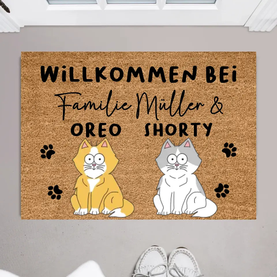 Personalisierte Katzen Fußmatte mit Namen