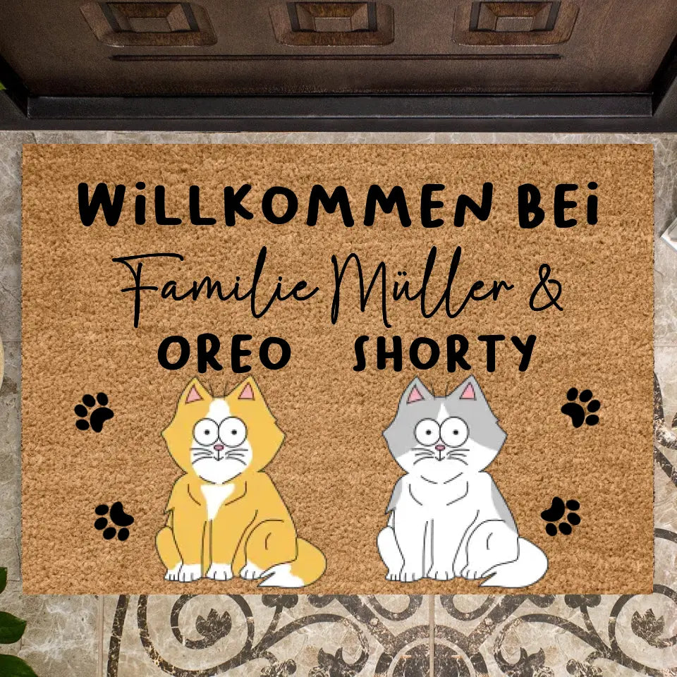 Personalisierte Katzen Fußmatte mit Namen