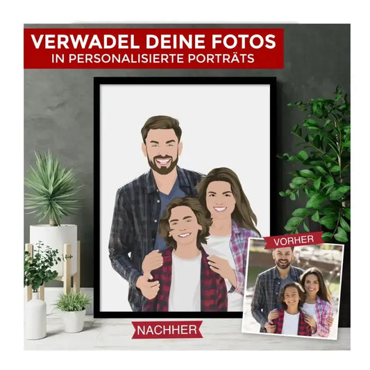 Paar & Familien Porträt - Personalisiertes Poster