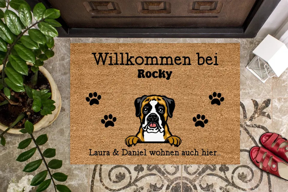 Personalisierte Fußmatte Hund