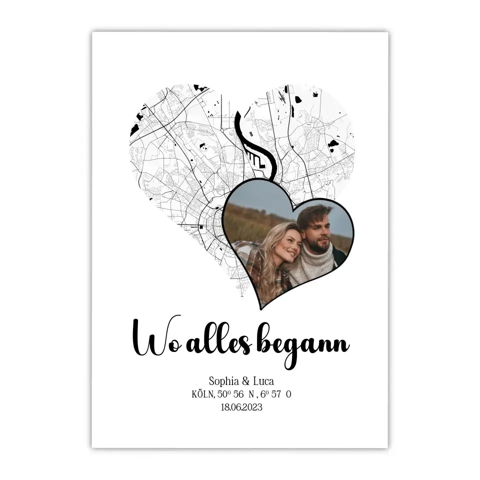 Wo alles begann - Personalisiertes Foto Poster